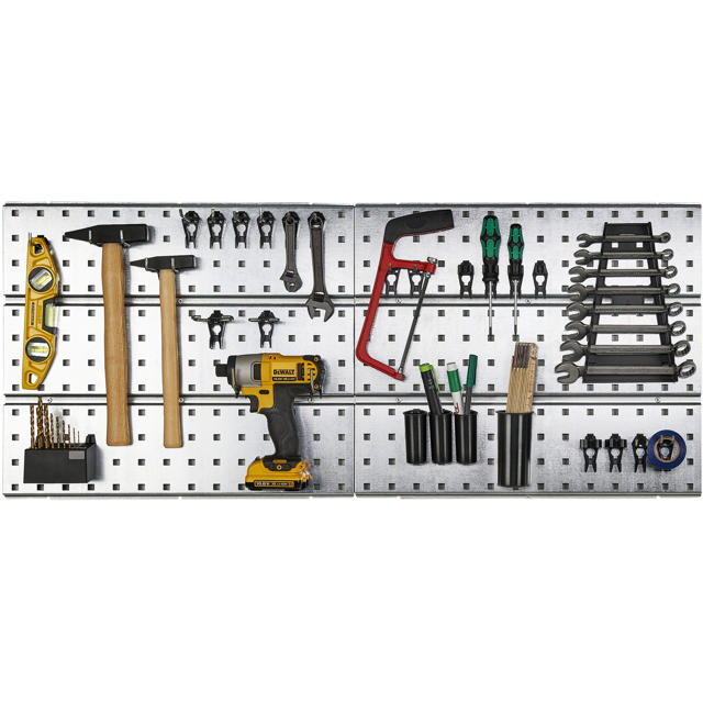 Werkzeug-Wandpaneel x 2 + 28 Clips